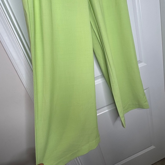 WeWoreWhat Women’s Lime Green Wide Leg Pleated Front Trouser Pant, Sz 6 - Picture 2 of 10